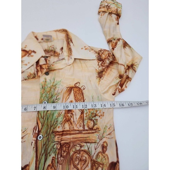 Rare VTG 1 Up Kaynee Knight Castle Button Up Top Women's Size 14 - Picture 11 of 13